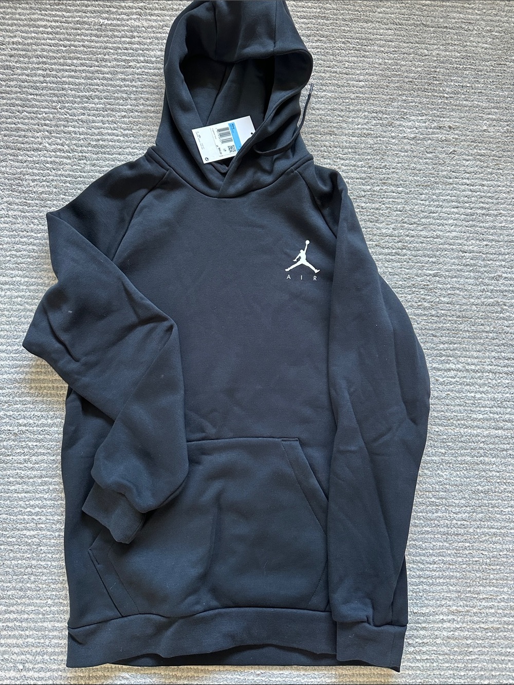 Nike Jordan Air Black Pullover Hoodie with White Jumpman